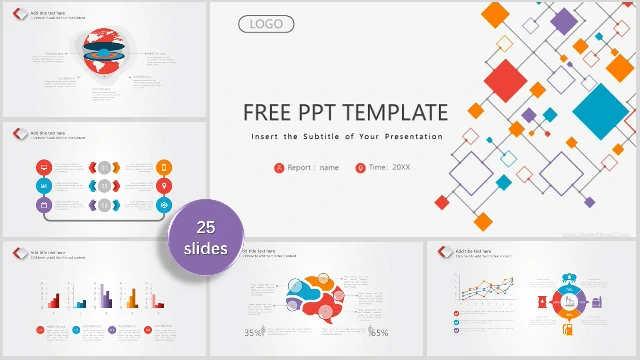 <b>Colorful Interconnected Squares Business PowerPoint Templates</b>