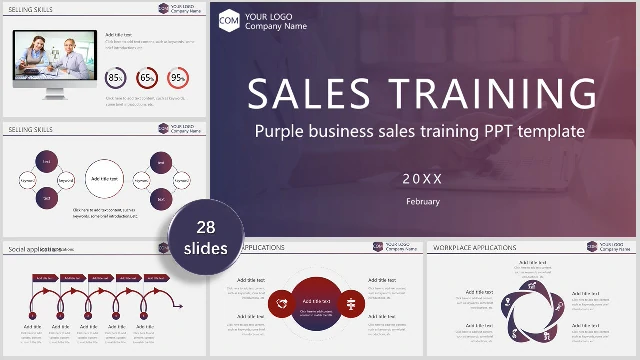 <b>Purple Gradient Business Sales Training Slides</b>