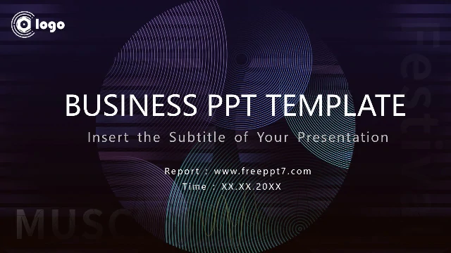 <b>Blue Record Pattern Business PowerPoint Templates</b>