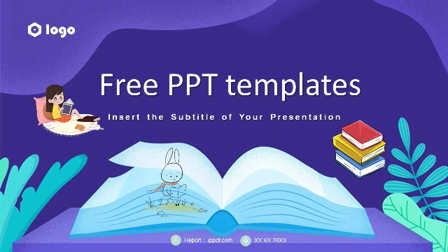 Cartoon Book Illustration Style PowerPoint Templates