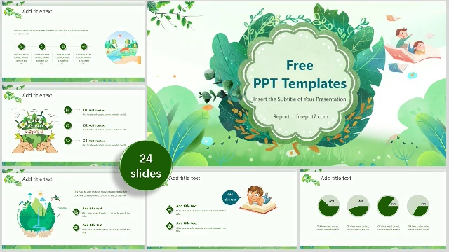Green Fresh Education Theme PowerPoint Templates