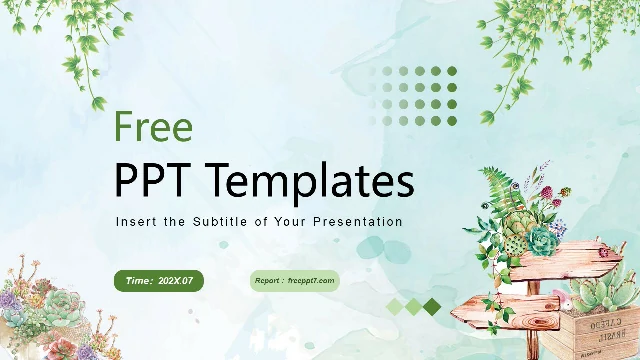 <b>Green Watercolor Style Business PowerPoint Templates</b>