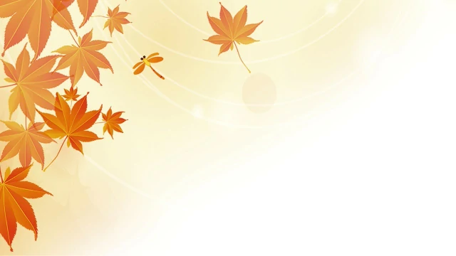 Seven autumn maple leaves PowerPoint backgrounds