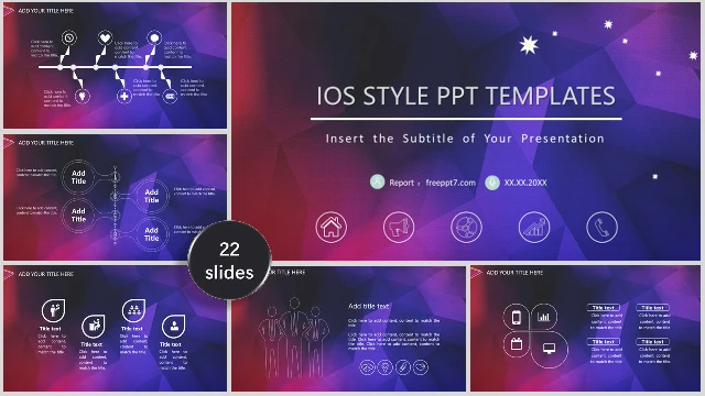 <b>Purple iOS Style Business PowerPoint Templates</b>