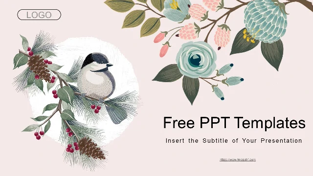 <b>Watercolor Flowers and Birds Background PPT Templates</b>