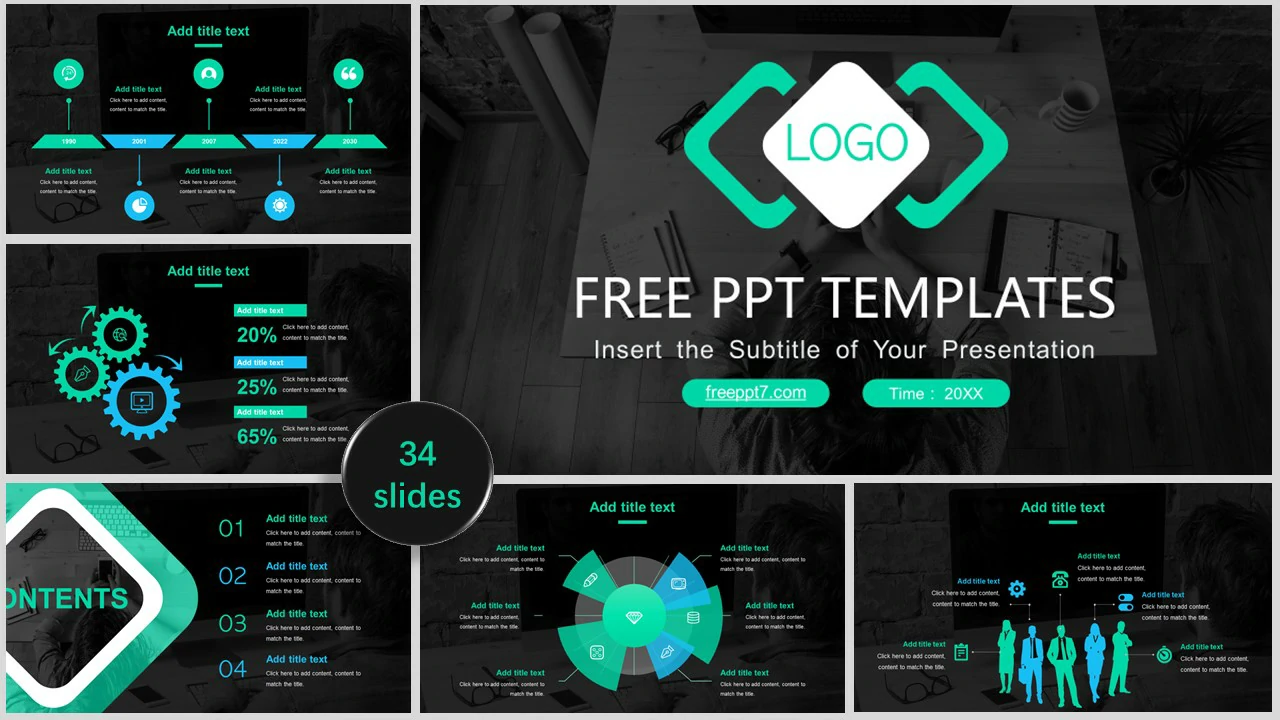 Black personality business PPT templates