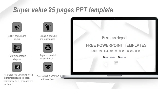 Free Black & white powerpoint templates and Google slides themes