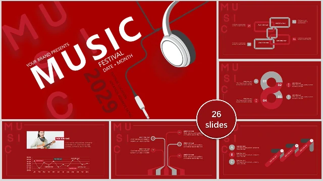 Red Music Theme PowerPoint Templa