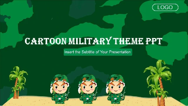 Cartoon Style Military Theme PowerPoint Templates