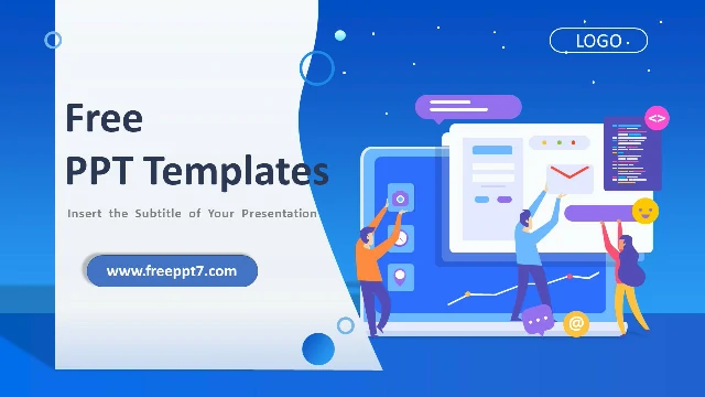 Blue Flat Style Business PowerPoint Templates