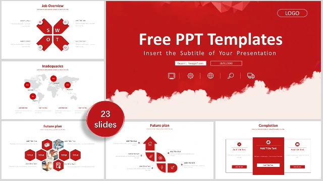 Free red powerpoint templates and Google slide themes