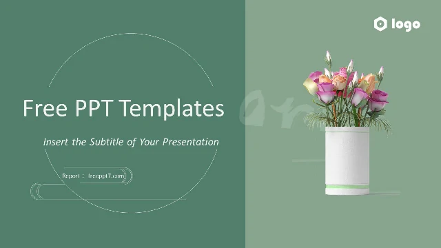 Green fresh style business slides template