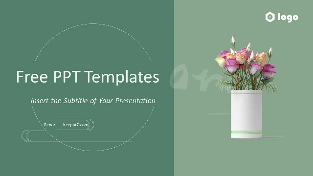 <b>Green fresh style business slides template</b>