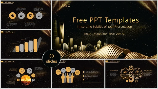 <b>Business PowerPoint Templates & Black Gold Style </b>
