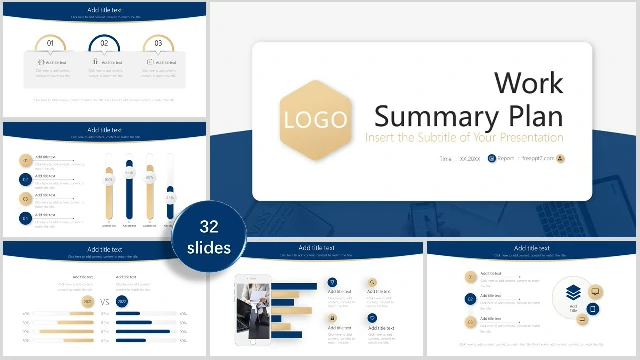 <b>Work Summary PowerPoint Template | High-end</b>