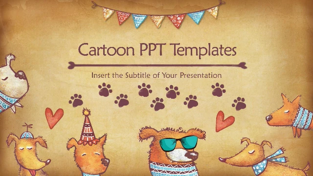 Cute Cartoon Puppy PowerPoint Tem