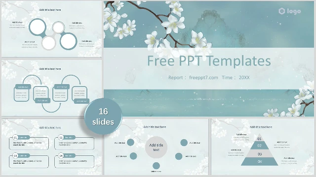 Elegant Jasmine Background PowerPoint Templates