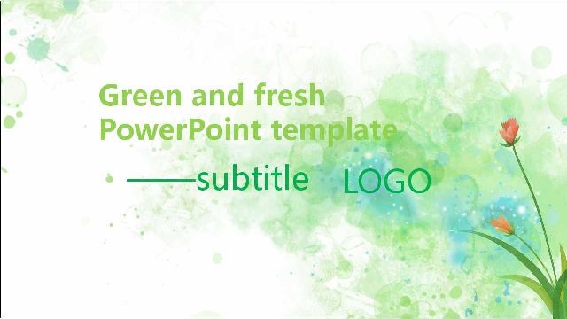 Green and fresh PowerPoint template