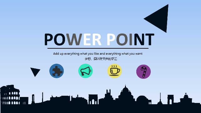 Blue Cartoon PowerPoint Template(flat)