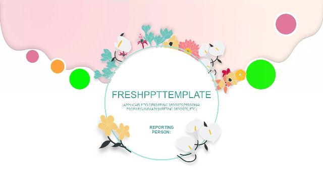 Small fresh literary style PowerPoint Template