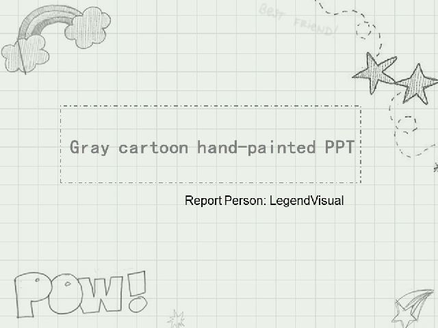 <b>Hand-painted style cartoon PPT template（gray）</b>