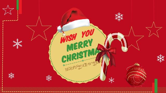 <b>Merry Christmas PowerPoint Template（red）</b>