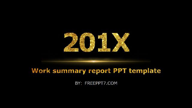 Black gold series work summary PPT template