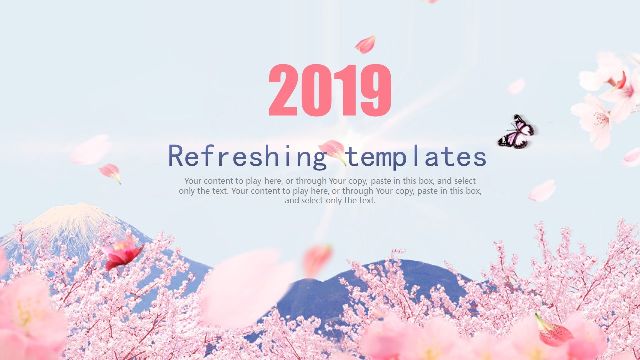 Cherry Blossom and Fuji Mountain Background PPT Template