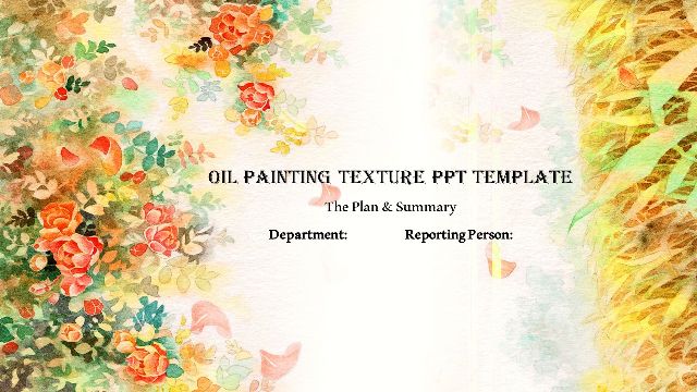 Oil painting texture PowerPoint Template