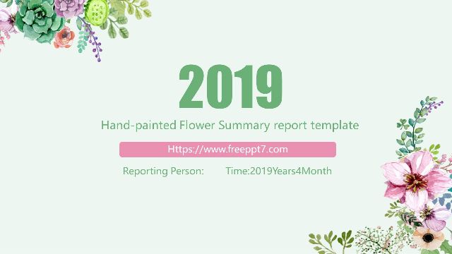 Hand drawn flowers summary report template