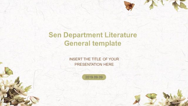 Fresh literary style PowerPoint T