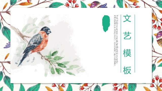 Flower and Bird Background PowerPoint Template