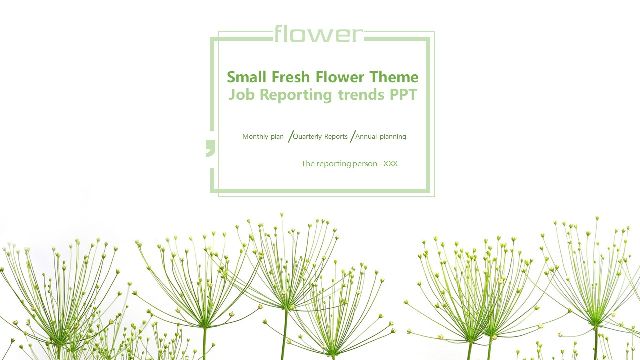 Fresh Flower Theme PPT Template For Work Reporting
