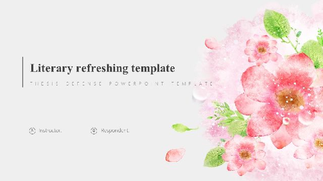 Flower Background PPT Template for Thesis Defense