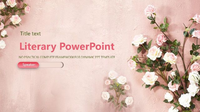 Rose Background PPT Template for Business Report