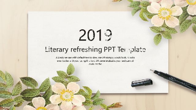 Flower Background PPT Template for Year-end summary