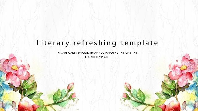 <b>Fresh Literary Style PPT Template for work report</b>