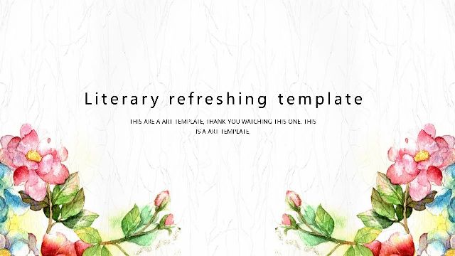 Fresh Literary Style PPT Template for work report