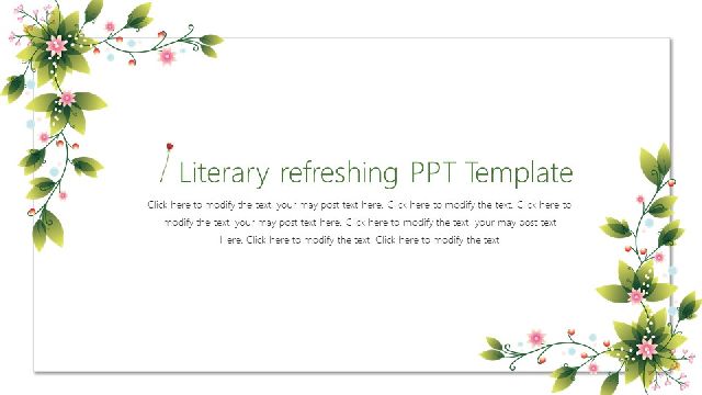 <b>Literary refreshing PPT Template for work plan</b>