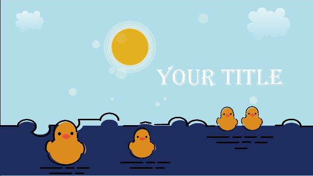 Cartoon Yellow Duck PowerPoint Template