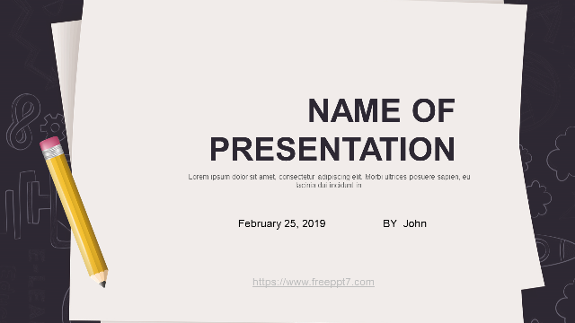 Pencil and paper background PowerPoint template