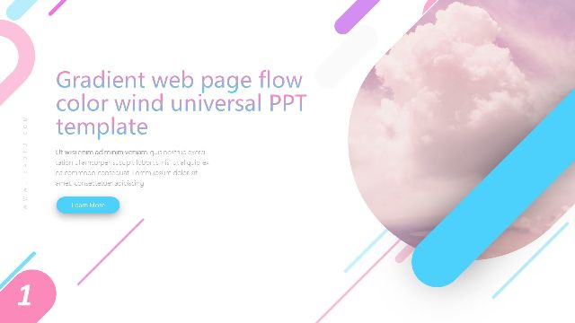 <b>Gradient web page flow color wind universal PPT template</b>
