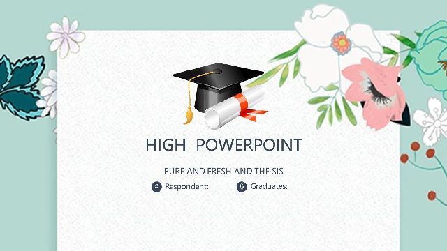 Bachelor hat with flowers PowerPoint Templates