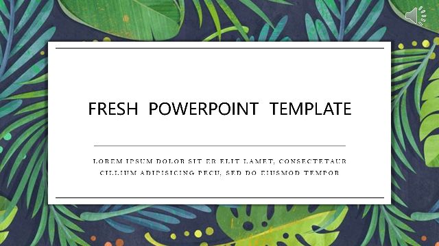 Fresh Green Leaf Background PowerPoint Templates