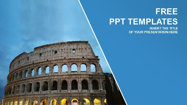 Ancient roman arena view powerpoint templates