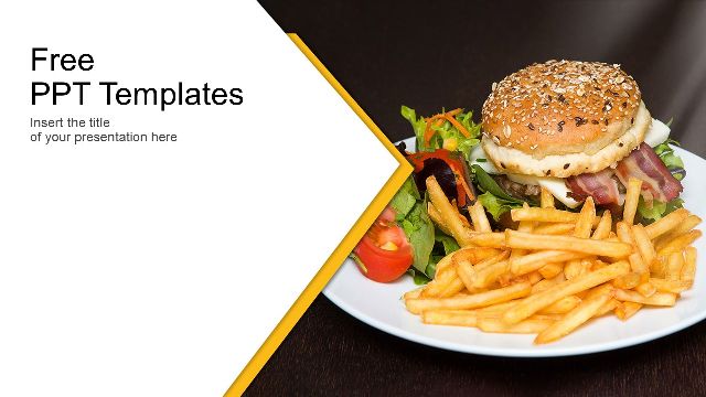 French fries and burger background PowerPoint Templates