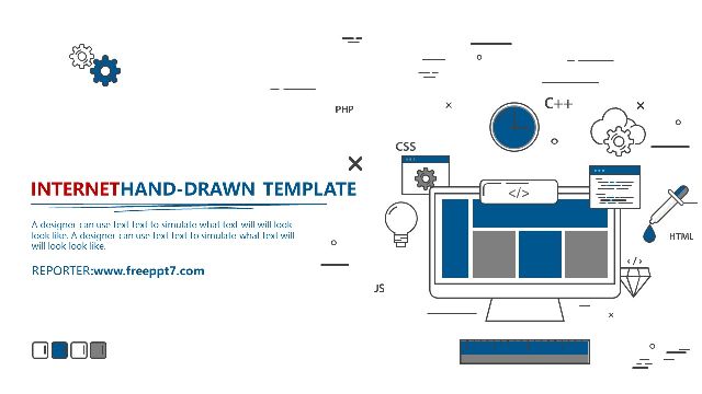 <b>Hand drawn style PowerPoint Template for Internet business</b>
