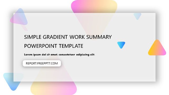 Simple gradient work summary PowerPoint Template