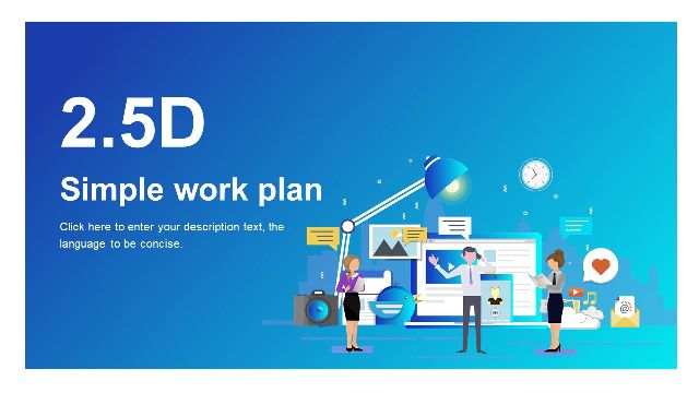 2.5D Simple Work Plan PowerPoint Templates