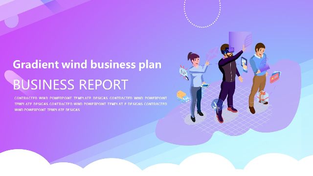 <b>Gradient Wind Business Report PowerPoint Templates</b>